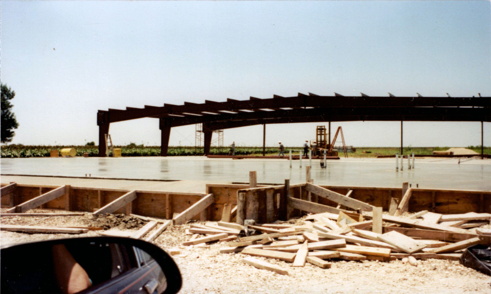 Foundation and framing S & T Aircraft's new building.